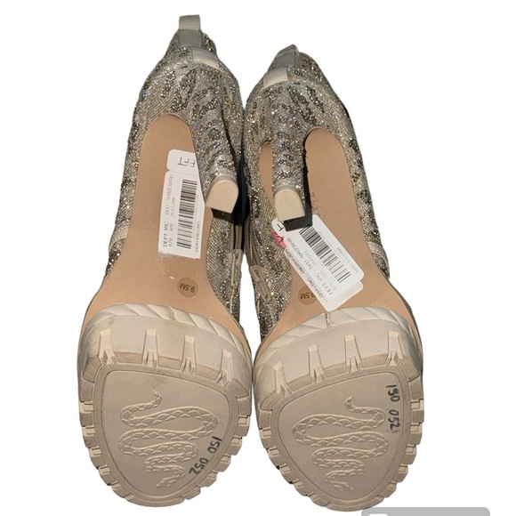 Gianni Bini Halland Glitzy Embellish Leopard Platform high Heels lace up Booties - Picture 9 of 12